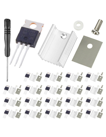 20 Transistores IRLZ34N N-Channel 30A 55V TO-220 con Disipadores 20 Transistores IRLZ34N N-Channel 30A 55V TO-220 con Disipadores