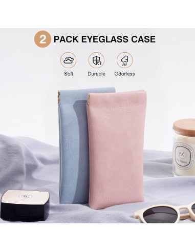 Estuche para Gafas Marvolia 3 Piezas Cuero PU Ligero