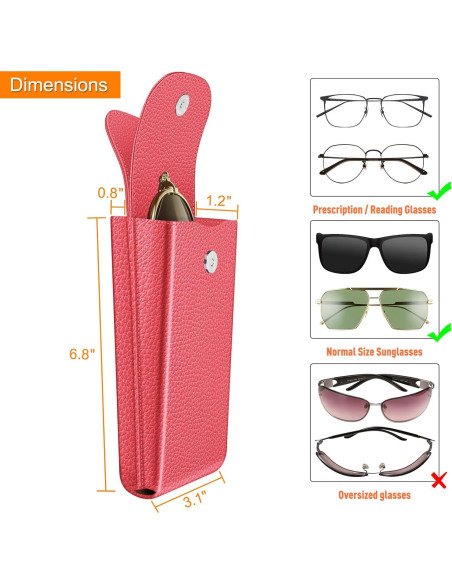 Estuche Doble para Gafas Fintie AGSB con Gancho y Cuero Vegano Estuche Doble para Gafas Fintie AGSB con Gancho y Cuero Vegano