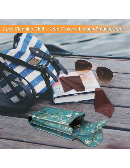 Funda Doble para Gafas Fintie con Gancho y Paños de Limpieza Funda Doble para Gafas Fintie con Gancho y Paños de Limpieza