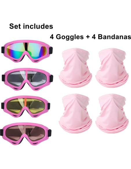 Gafas de Motocicleta LJDJ Paquete de 4 con Máscaras Gafas de Motocicleta LJDJ Paquete de 4 con Máscaras