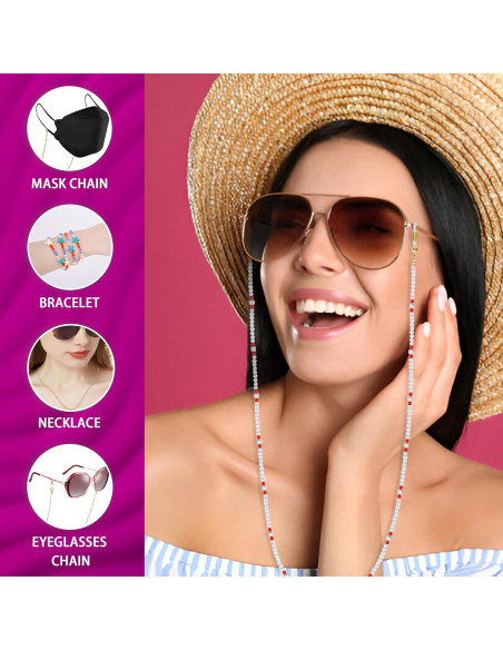 Cadena para Gafas con Perlas y Cristales - Elegante Accesorio Cadena para Gafas con Perlas y Cristales - Elegante Accesorio