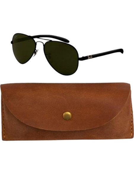 Funda de Gafas de Cuero CestAntiQ Marrón Compacta Funda de Gafas de Cuero CestAntiQ Marrón Compacta