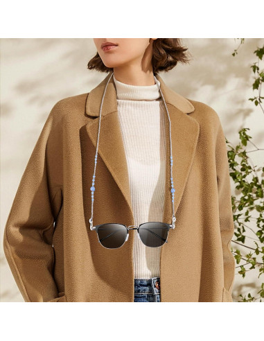 Cadena para Gafas BILIONE con Perlas Azul 72 cm