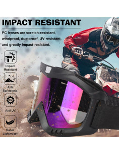 Gafas de Motocross YENPK 2 Piezas Antiviento Multicolor 2