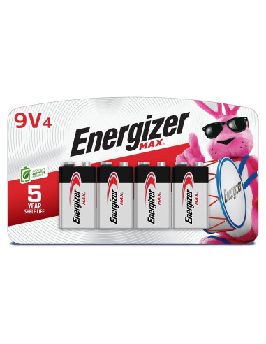 Baterías Alcalinas Energizer MAX 9V - Paquete de 4 Unidades