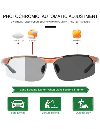 Gafas de sol polarizadas fotocromáticas YIMI para hombres