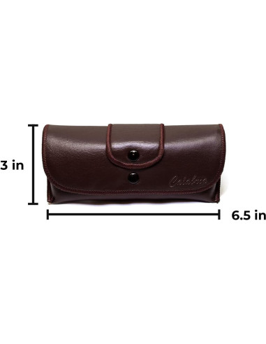 Funda para Gafas Calabria PU Cuero Negro y Marrón 2Pack