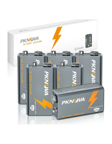 Baterías Alcalinas 9V PKNOVA - Paquete de 6 Unidades Duraderas
