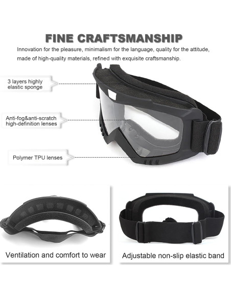 Gafas de Motocross Immoono con Bufanda y Lentes Coloridos Gafas de Motocross Immoono con Bufanda y Lentes Coloridos