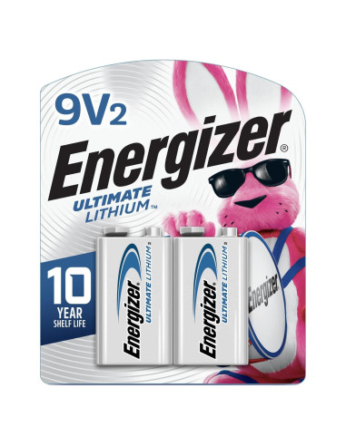 Baterías de Litio Energizer 9V - Paquete de 2, Larga Duración