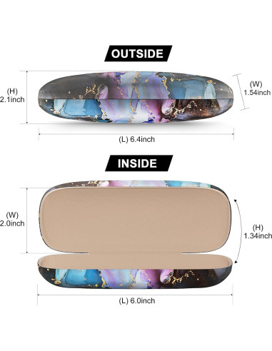 Estuche Duro para Gafas Unisex Mármol Colorido con Paño