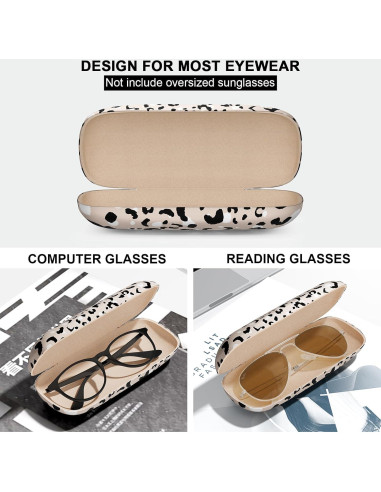 Estuche Duro para Gafas Leopardo con Paño de Limpieza