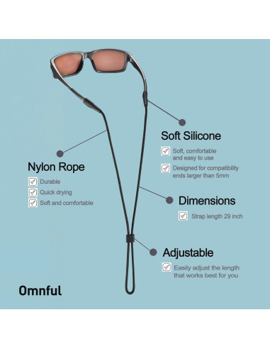 Soporte para Gafas Omnful 4pcs Ajustable Nylon Marrón