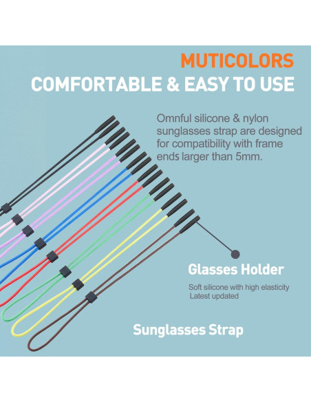 Soporte para Gafas Omnful 4pcs Ajustable Rojo Nylon