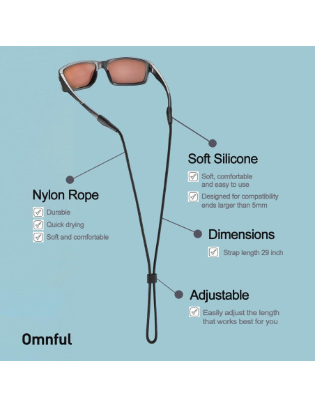 Soporte para Gafas Omnful 4pcs Ajustable Rojo Nylon