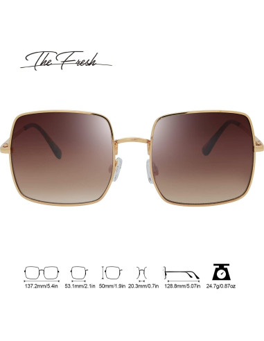 Gafas de Sol UV400 Fresh L194 Dorado Marrón Degradado
