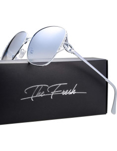 Gafas de Sol Fresco FR1L UV400 para Mujeres Plata 2