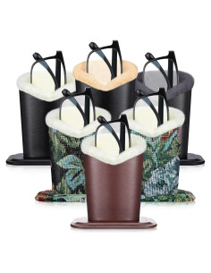 Soporte de Gafas Weewooday 6 Piezas Cuero y Felpa