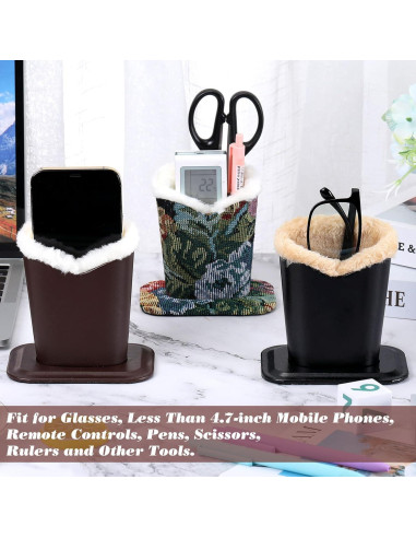 Soporte de Gafas Weewooday 6 Piezas Cuero y Felpa