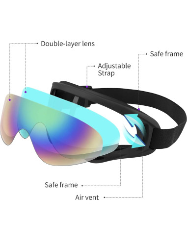 Gafas de Motocross SooGree con Lentes Grises y Banda Ajustable