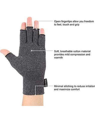 Guantes de Compresión Brace Master para Artritis Sin Dedos