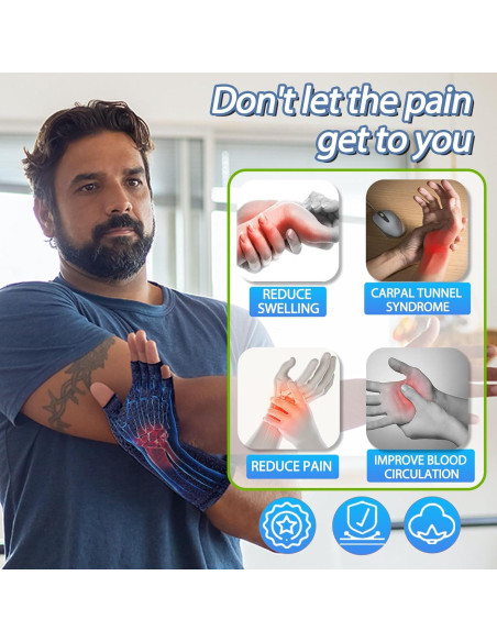 Guantes de Compresión DRNAIETY para Artritis Sin Dedos Guantes de Compresión DRNAIETY para Artritis Sin Dedos