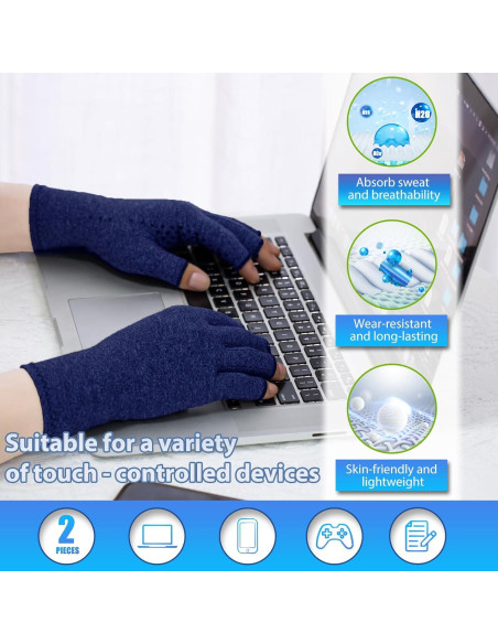 Guantes de Compresión DRNAIETY para Artritis Sin Dedos Guantes de Compresión DRNAIETY para Artritis Sin Dedos