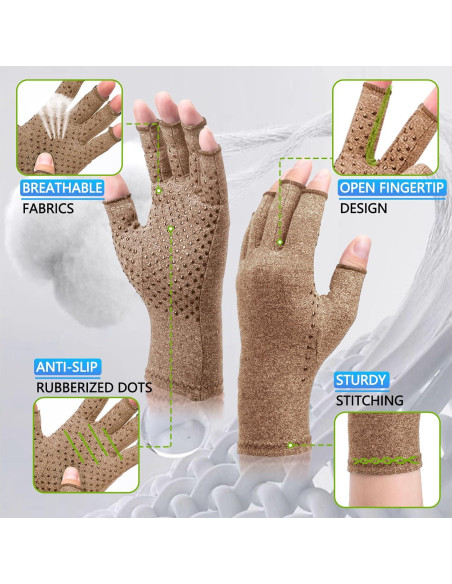 Guantes de Compresión DRNAIETY para Artritis Sin Dedos Guantes de Compresión DRNAIETY para Artritis Sin Dedos