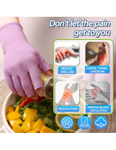 Guantes de Compresión DRNAIETY para Artritis Sin Dedos XL