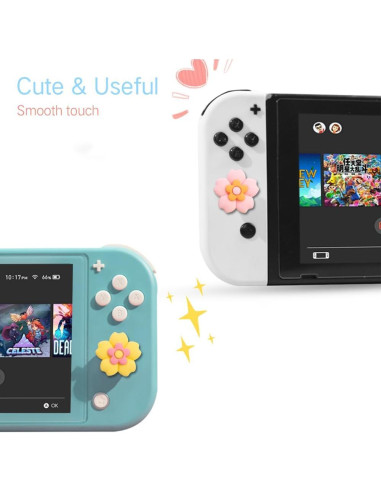 Tapas de Pulgar Kawaii PERFECTSIGHT para Nintendo Switch 4 PCS