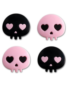 Tapas de Pulgar PERFECTSIGHT Calavera Rosa y Negra para Switch