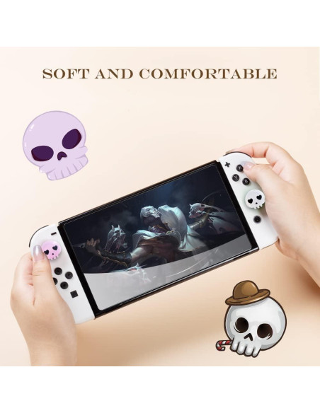 Tapas de Pulgar PERFECTSIGHT Calavera Rosa y Negra para Switch Tapas de Pulgar PERFECTSIGHT Calavera Rosa y Negra para Switch