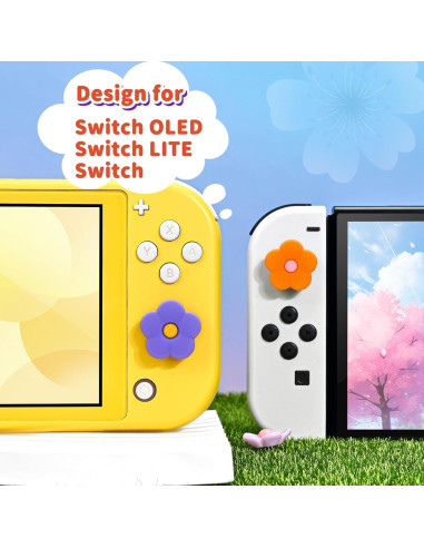 Tapas de agarre DLseego para Switch y Switch Lite - Flor 2