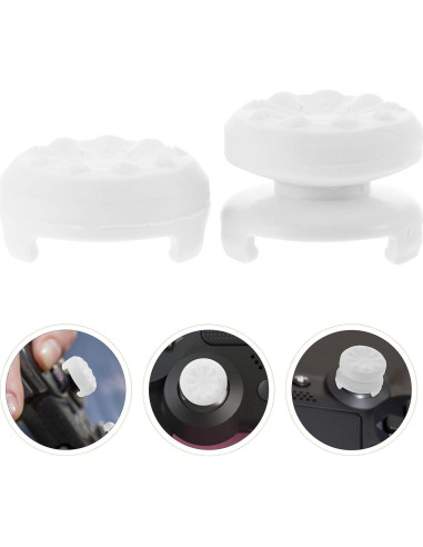 Cubiertas de Joystick HOMSFOU 2 Piezas Silicona Blanca