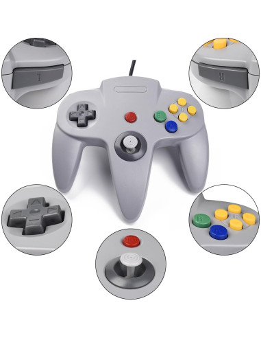 Controlador Clásico KIWITATA para Nintendo 64 con Cable 1.83m