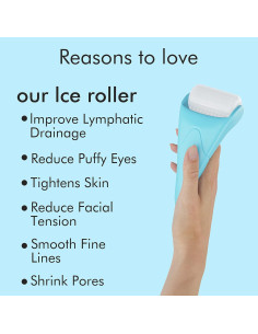 Juego de Rodillo de Hielo y Gua Sha Albatross 19x9cm Azul 2