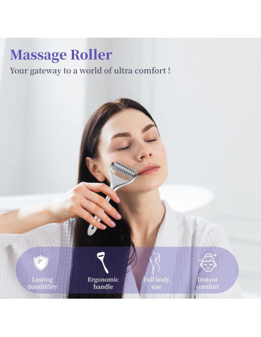 Rodillo de Masaje Varku Acupresión Facial 100 Puntos Gatillo