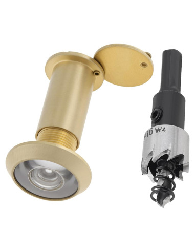 Mirador de Puerta Dorado HOJLKLD 200 Grados con Broca 16mm