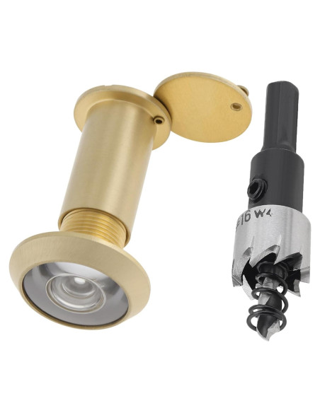 Mirador de Puerta Dorado HOJLKLD 200 Grados con Broca 16mm Mirador de Puerta Dorado HOJLKLD 200 Grados con Broca 16mm