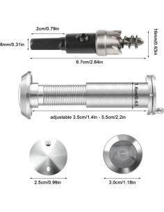 Mirilla de 180 Grados QBXMY7 con Broca 14mm Acabado Níquel 2