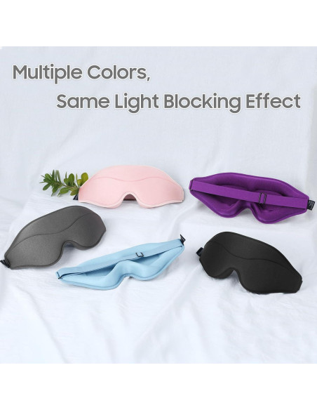 Máscara para dormir MOEASEii 3D blackout ajustable negra Máscara para dormir MOEASEii 3D blackout ajustable negra