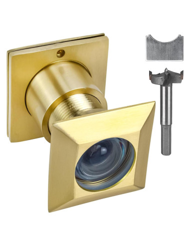 Visor de Puerta Earl Diamond de Latón Sólido 220 Grados Oro Satinado
