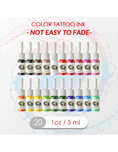 Kit de Tatuaje Wormhole - Pluma, 40 Cartuchos, 20 Tintas