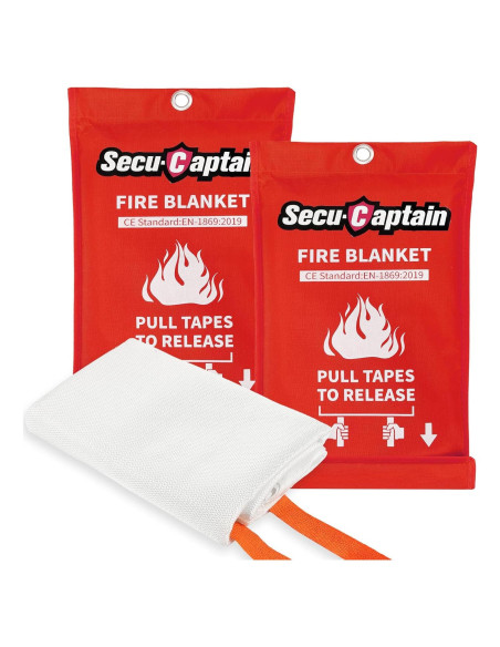 Manta de Fuego SecuCaptain 2 Unidades 101,6 cm x 101,6 cm Manta de Fuego SecuCaptain 2 Unidades 101,6 cm x 101,6 cm