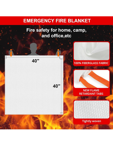 Manta de Fuego SecuCaptain 2 Unidades 101,6 cm x 101,6 cm