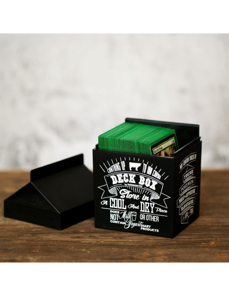 Caja de Deck KakapopoTCG Negra para Cartas y Dados Caja de Deck KakapopoTCG Negra para Cartas y Dados