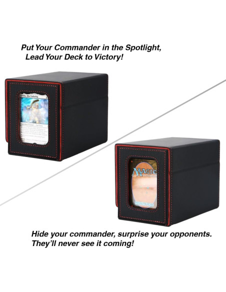 Caja de Cartas Venssu T319 para 200 Cartas TCG - Negro y Rojo Caja de Cartas Venssu T319 para 200 Cartas TCG - Negro y Rojo