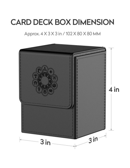 Caja de Deck MIXPOET para cartas MTG - Negro, 2 divisores Caja de Deck MIXPOET para cartas MTG - Negro, 2 divisores