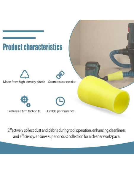 Adaptador de Aspiradora Makita 3,18 cm Amarillo 1 Pcs Adaptador de Aspiradora Makita 3,18 cm Amarillo 1 Pcs